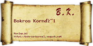Bokros Kornél névjegykártya